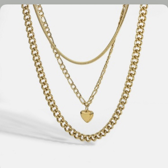 Heart Pendant Multi layer Necklace - Picture 3 of 4